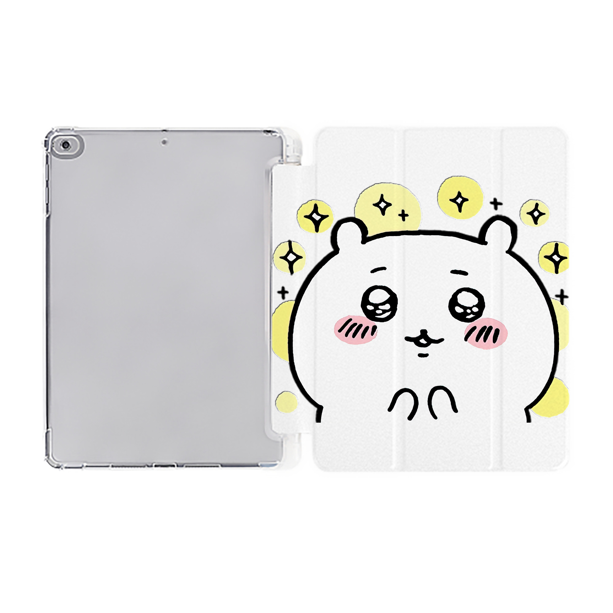 （画像用） ちいかわ ちいかわ Chii-kawa chiikawa IPad ケース ペン収納付き 三つ折りスタンド PUレザー×シリコン 対応機種9.5/10.5/10.9インチ